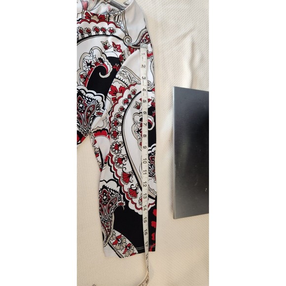 Chicos Womens Size 1‎ US 8 Shift Dress Stretch Paisley Knit Swing 3/4 Sleeves - Picture 8 of 11